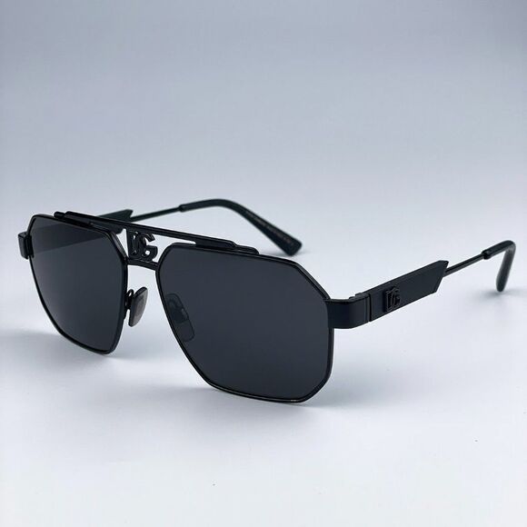 NEW D&G DG2294 01/87 Black Grey Pilot Metal Unisex Sunglasses - Picture 6 of 11